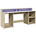 Scrivania con Luci LED Rovere Sonoma 200x55x91cm in Truciolato - Foto miniatura 3