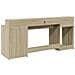 Scrivania con Luci LED Rovere Sonoma 200x55x91cm in Truciolato - Foto miniatura 8