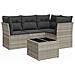Set Divano da Giardino 5pz con Cuscini Grigio Chiaro Polyrattan - Foto miniatura 1