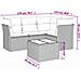 Set Divano da Giardino 5pz con Cuscini Grigio Chiaro Polyrattan - Foto miniatura 3