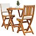 Set Bistro Pieghevole a 3 pezzi con cuscini in legno massello di acacia - Foto miniatura 3
