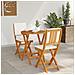 Set Bistro Pieghevole a 3 pezzi con cuscini in legno massello di acacia - Foto miniatura 4