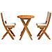 Set Bistro Pieghevole a 3 pezzi con cuscini in legno massello di acacia - Foto miniatura 7