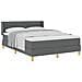 Letto con Rete a Molle con Materasso Grigio Scuro 160x200 cm Tessuto - Foto miniatura 1