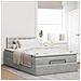 Pouf Letto con Materasso e LED Grigio Chiaro 120x190cm Velluto - Foto miniatura 4