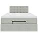Pouf Letto con Materasso e LED Grigio Chiaro 120x190cm Velluto - Foto miniatura 8