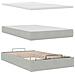 Pouf Letto con Materasso e LED Grigio Chiaro 120x190cm Velluto - Foto miniatura 9