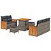 Set Divano da Giardino con cuscino 8 pcs Grigio Poly Rattan - Foto miniatura 1