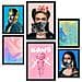 Set Di 6 Stampe L'iconica Pop Art Di Frida Van Gogh Incorniciata Con Illustrazioni Di Design Per La Casa, Negozio Di Dipinti A3 & A4 Cornice Nera - Foto miniatura 1