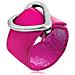 Anello In Pelle Fucsia - Fibbia A Cuore Placcata Argento 925 - Foto miniatura 1
