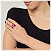 Anello In Pelle Fucsia - Fibbia A Cuore Placcata Argento 925 - Foto miniatura 3