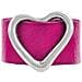 Anello In Pelle Fucsia - Fibbia A Cuore Placcata Argento 925 - Foto miniatura 4