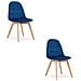 Sedia NUUC in velluto blu navy dal design ergonomico x2 - Foto miniatura 1