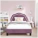 Struttura letto bambini con testata Viola 90 x 190 cm Velluto - Foto miniatura 3