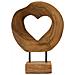 Scultura Hasi Cuore In Teak Riciclato Pezzo Unico Piccolo - Foto miniatura 1