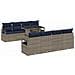 Set Divano da Giardino 7 pcs Grigio e Blu Navy polyrattan - Foto miniatura 1