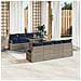 Set Divano da Giardino 7 pcs Grigio e Blu Navy polyrattan - Foto miniatura 3
