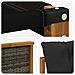 Set di divani da esterno con cuscino 3 pcs Naturale e Nero - Foto miniatura 5