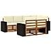 Set divano sezionale con cuscino 7 pcs Naturale e Crema - Foto miniatura 1