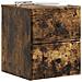 Mobiletto da notte a muro 2 pcs Rovere Fumo 34,5 x 33 x 40 cm - Foto miniatura 2