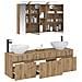 Set di Armadi da Bagno 4 pcs Rovere Artigianale - Foto miniatura 3