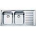Lavello NEX221 DX 2 Vasche Gocciolatoio a Destra Dimensioni 116 x 51 cm Colore Inox Satinato Serie Neptune Filotop - Foto miniatura 1