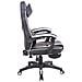 Sedia Gaming Heat con Poggiapiedi in Similpelle I Poltrona Racing Scrivania con Schienale Reclinabile E Doppio Cuscino Nero / Bianco - Foto miniatura 3