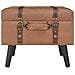 Sgabelli Con Contenitore 3 Pz In Similpelle Marrone - Foto miniatura 6
