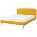 Letto In Velluto Giallo 140 X 200 Cm Flayat - Foto miniatura 12