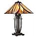 Lampada Da Tavolo A 2 Luci Bronzo, Vetro Tiffany, E27 - Foto miniatura 1