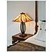 Lampada Da Tavolo A 2 Luci Bronzo, Vetro Tiffany, E27 - Foto miniatura 5