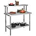 Tavolo Lavoro Cucina Con Mensola 120x60x120 Cm In Acciaio Inox - Foto miniatura 2