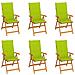 Sedie da Giardino 6 pz e Cuscini Verde Brillante Massello Teak - Foto miniatura 1