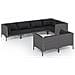 Set Divani Giardino 7 Pz Con Cuscini In Polyrattan Grigio Scuro - Foto miniatura 1