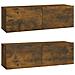 Mobili TV Parete 2pz Rovere Fumo 100x30x30 cm Legno Multistrato - Foto miniatura 1