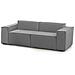 Divano Fisso Paola, Divano Componibile A 2 Posti Lineare, 100% Made In Italy, Sofà Moderno Da Soggiorno In Tessuto, Cm 220x95h70, Grigio - Foto miniatura 2