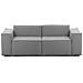 Divano Fisso Paola, Divano Componibile A 2 Posti Lineare, 100% Made In Italy, Sofà Moderno Da Soggiorno In Tessuto, Cm 220x95h70, Grigio - Foto miniatura 3