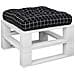 Cuscino Pallet Motivo A Quadri Nero 58x58x10 Cm Tessuto Oxford - Foto miniatura 3