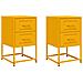 Comodini 2 Pz Giallo Senape 36x39x60,5 Cm In Acciaio - Foto miniatura 1