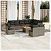 Set Divani da Giardino 11 pz con Cuscini in Polyrattan Grigio - Foto miniatura 6