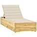 Lusso Casadino -  Lettino Da Giardino Con Cuscino Crema Legno Pino Impregnato - Foto miniatura 2