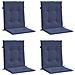 Cuscini Sedia Schienale Basso 4 Pz Blu Marino In Tessuto - Foto miniatura 2