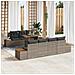 Set da Pranzo da Giardino in 8 Pezzi con Cuscini Grigio Poly Rattan Acacia - Foto miniatura 2