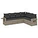 Set Divano da Giardino 6pz con Cuscini Grigio Chiaro Polyrattan - Foto miniatura 1