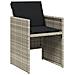 Set da Pranzo da Giardino 15 pz con Cuscini Grigio Polyrattan - Foto miniatura 5