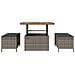 Set da Pranzo da Giardino 3 Pezzi con Cuscini Grigio in Polyrattan e Acacia - Foto miniatura 7
