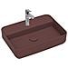 Lavabo Rettangolare Da Appoggio Senza Troppo Pieno In Ceramica Con Foro Rubinetto - Bordeaux Opaco - Foto miniatura 1