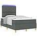 Letto a molle con materasso Grigio scuro 120 x 190 cm Tessuto - Foto miniatura 3