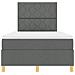 Letto a molle con materasso Grigio scuro 120 x 190 cm Tessuto - Foto miniatura 8