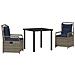 Set da Pranzo per Giardino 3 pcs Grigio polyrattan - Foto miniatura 1